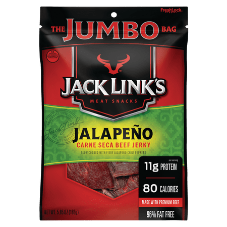 (4 Pack) Jack Links Beef Jerky, Jalapeno, 5.85oz