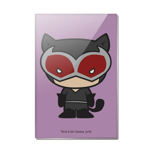 Batman Catwoman Cute Chibi Character Rectangle Acrylic Fridge Refrigerator Magnet