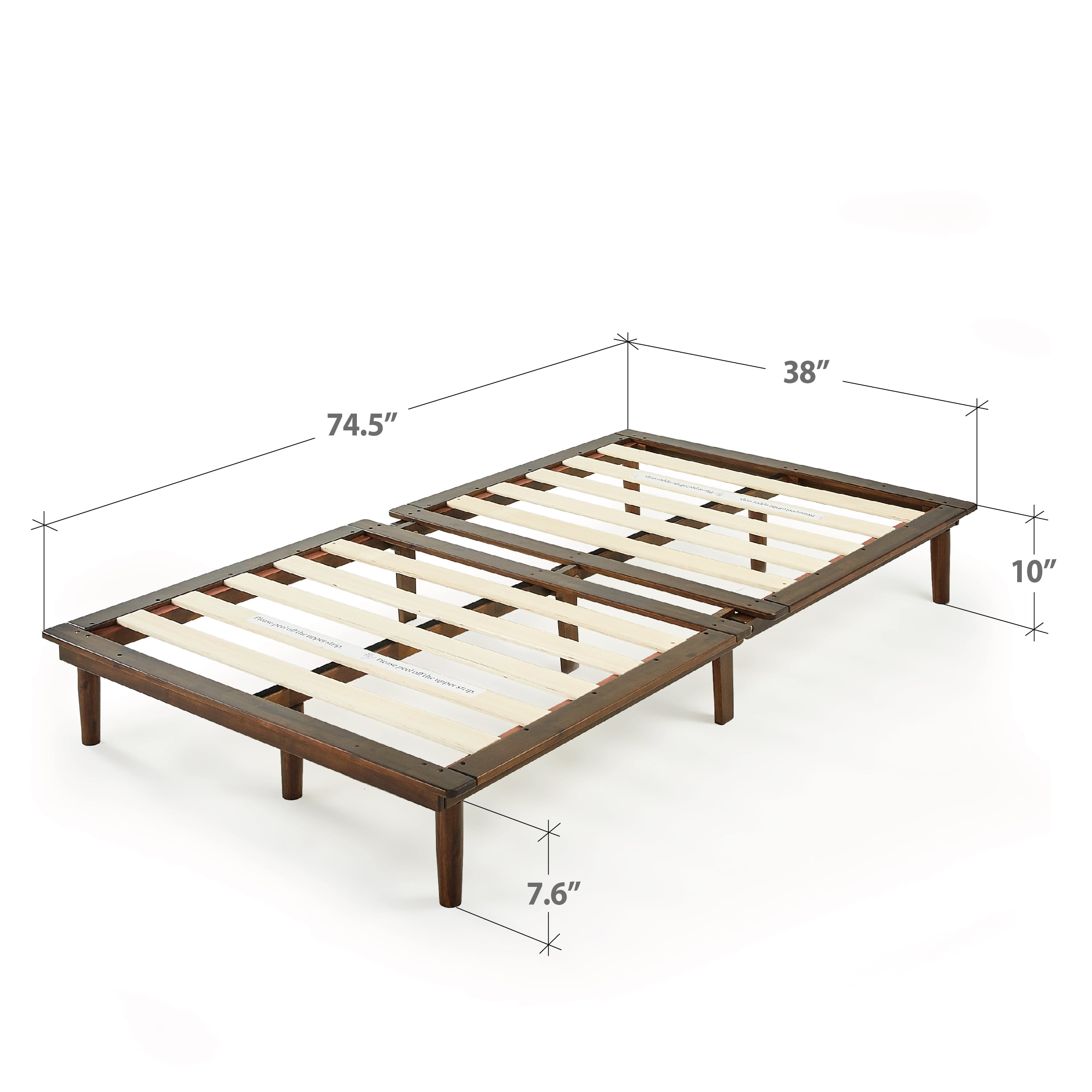 Zinus Bobbie 10"  Wood Platform Bed Frame, Twin
