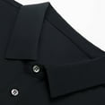 thumbnail image 4 of Jinda Men's Soft Polo Top Basic Tshirt Lightweight Short Sleeve Work Casual Button Cool Regular Fit T-shirt Black Small, 4 of 4