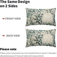 thumbnail image 2 of Teal Dahlia Lumbar Pillow Covers 12x20 In Rustic Geometric Flower Decorative Rectangle Pillow Cases Beige Tan Gray Floral Cushion Covers Farmhouse Home Decor For Sofa Bedroom Couch Outdoor Set of 2, 2 of 6
