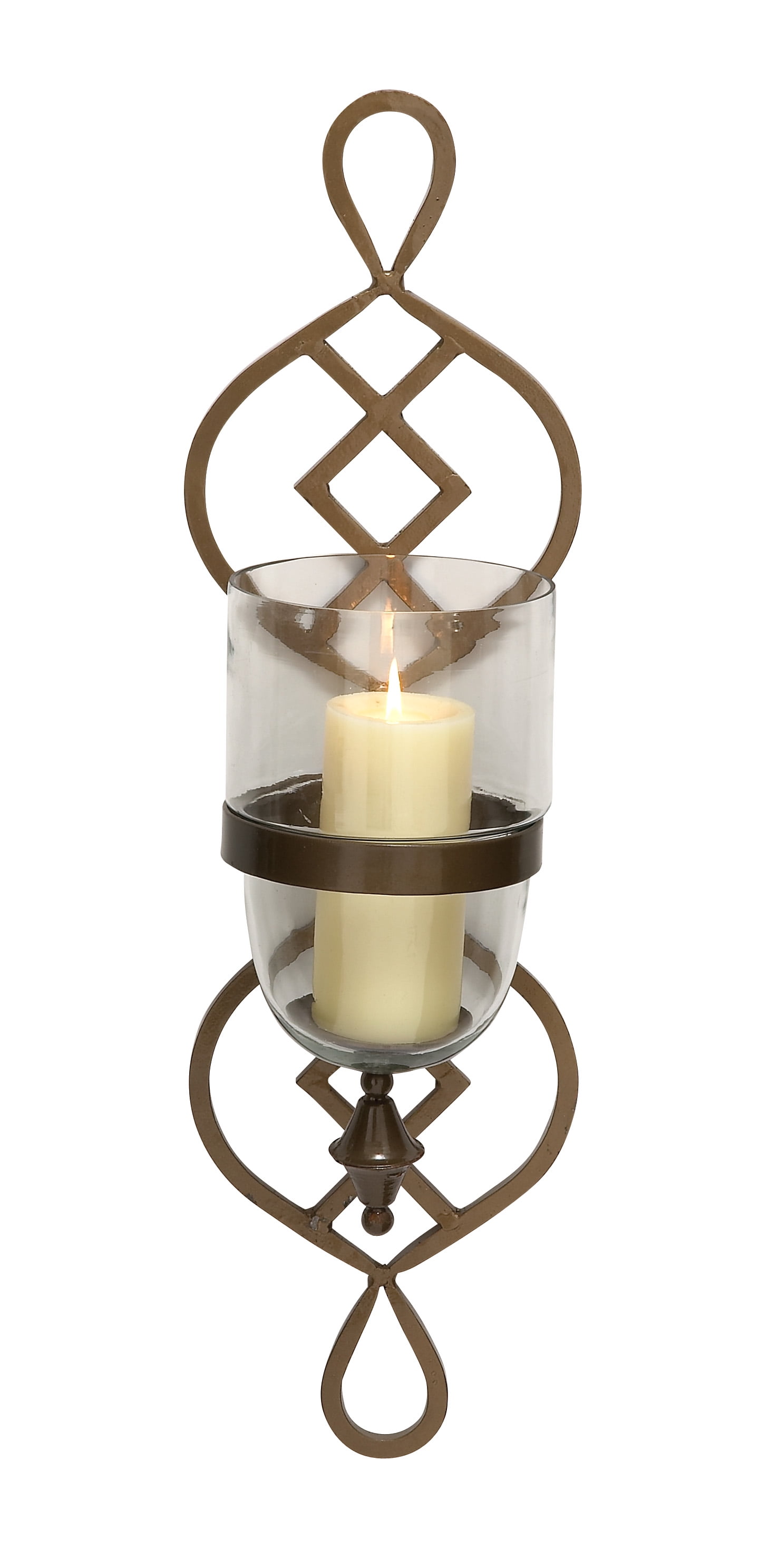 Benzara Elegant Styled Metal Glass Wall Sconce