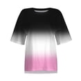 thumbnail image 2 of Summer Tops for Women Ladies Gradient Casual Tees Shirts Plus Size Tie Dye Pullover Tops Short Sleeve Blouse Round Neck Basic T Shirts Office Work Comfort Tops Sportswear, 2 of 4
