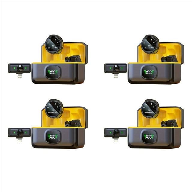 4X Micrófono de Solapa Inalámbrico J6 Plug & Play para Grabación de Videos, Vlogs, Transmisión en y Entrevistas IOS