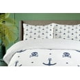 thumbnail image 4 of Ambesonne Ocean Duvet Cover Set, Anchors and Skulls Bones, 2-Calking, Navy Blue, 4 of 7