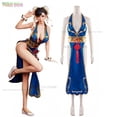 thumbnail image 5 of Vestido de Cosplay Chunli Chun Li, traje de juego de rol SF 6, traje Qipao azul, conjunto completo, traje de Kungfu, vestido de fantasía de Halloween, traje de fiesta, 5 of 5
