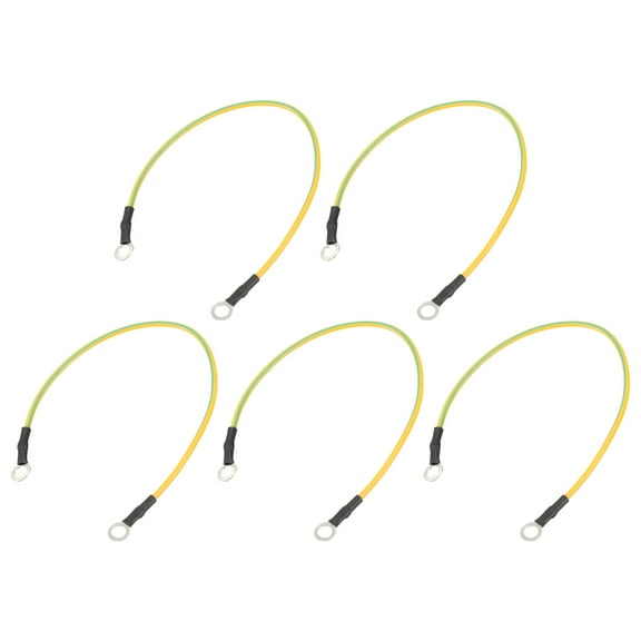 Uxcell ESD Grounding Cable Cord 20cm/7.87 Inch Long,for Eliminate Conductor Electrostatic,Pack of 5(Yellow,Green)