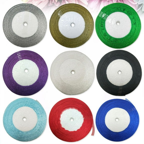 OUNONA Assorted Color Sheer Organza Ribbon Roll for Decoration Weddings Gift Packing and Floral Arrangements 50 Yards