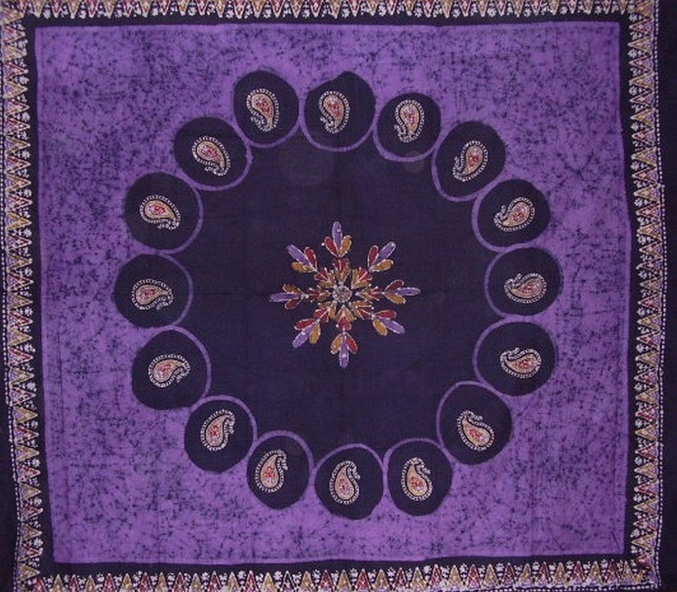 Homestead Patchwork Batik Tapestry Cotton Spread 108 x 88 Full-Queen Purple
