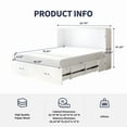 thumbnail image 2 of ZAFLY Murphy Bed Cabinet with Charging Station, Queen Size Solid Wood Cabinet Bed with Mattress, Murphy Cube Chest Bed with Storage Drawers - White, 2 of 10