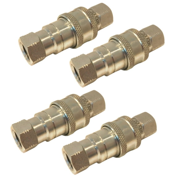 4-Pack - Buyers Products 1/4" Hydraulic Quick-Connect Couplers 1304025, B40002