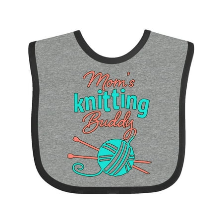 

Inktastic Mom s Knitting Buddy- retro colors Gift Baby Boy or Baby Girl Bib