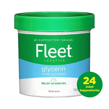 Fleet Laxatives, Laxative Glycerin Suppositories for Adult Constipation Relief, 24 Count
