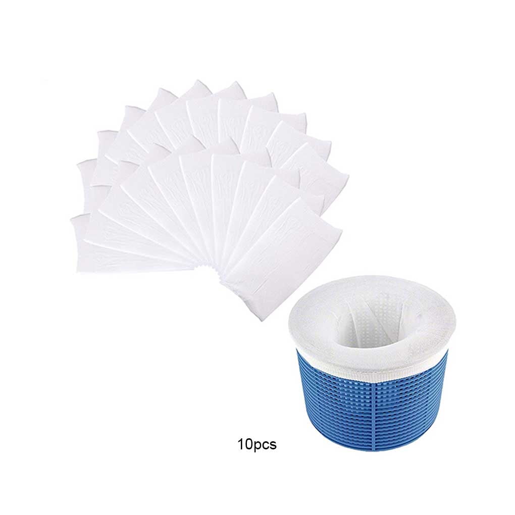 Chaussettes Skimmer Piscine AQhui - 24 Pièces - Filtration Fine Nylon - Réutilisables + Bandelettes Test PH