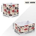 thumbnail image 2 of Foldable Fabric Storage Bin Home Cubes Clothing Organizer Bins Large Collapsible Box Basket for Home Organizer Red and Blacks Holly Leaves, 2 of 7
