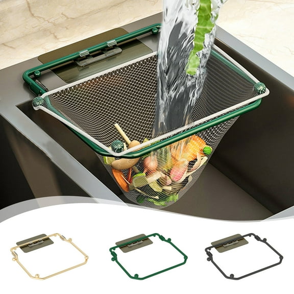 Kitchen Sink Strainer Basket with 50 Mesh Bags, or Gold Steel Garbage Disposal Filter Screen Food Catcher for Kitchen/Dining(Black),Hulucky