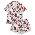thumbnail image 5 of Fnhpitd Women Halloween Pumpkin Print Pajama Set Plus Size Short Sleeve Sleepwear Set Fall Holiday Casual Loungewear Pajamas Red,L, 5 of 5