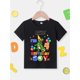 thumbnail image 2 of Black Round Neck Funny Sentence Rawr! I'm 4 Birthday Boy Pattern Print Short Sleeve Boy T-shirt, Summer Casual Soft And Comfy Boy Tops, Outdoor Sports Boy Shirt, 2 of 7