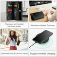 thumbnail image 6 of Feishell Durable 2-In-1 Magnetic Detachable Wallet Case for Samsung Galaxy S20+,for Women Men,Premium PU Leather Zipper Pocket Flip Multi Card Slots Purse Phone Case with Wrist Strap,Black, 6 of 9