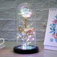 thumbnail image 5 of Yous Auto Rose Light Artificial Galaxy Rose Lamp with Butterfly and Colorful LED Rose Flowers In Glass Battery Powered Gifts for Women Girls for Wedding Mother's Day Valentine's Day, 5 of 9