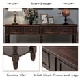 thumbnail image 2 of 58" Console Table with 2 Drawers and Bottom Shelf, Wooden Narrow Buffet Sideboard with Metal Handle Vintage Entryway Display Storage Cabinet Accent Sofa Table for Living Room Kitchen, Espresso, 2 of 7