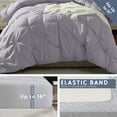 thumbnail image 5 of LammaLoe Twin Comforter Sets, 5 Piece Bed In A Bag Pintuck Bedding Sets, Stone Blue, 5 of 5