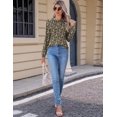 thumbnail image 4 of Camisas de manga larga Kistore casual plisadas con cuello redondo para mujer, 4 of 5