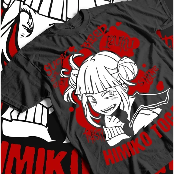 Reprint Rare Anime Himiko Toga Tee Shirt, My Hero Academia Villain Unisex Apparel