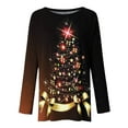 thumbnail image 4 of Christmas Long Sleeve Shirts for Women Bling Christmas Tree Print Tunic Tops Round Neck Casual Holiday Shirt Sweatshirt Womens Sweaters Sweatshirt Shirt, 4 of 5