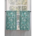 thumbnail image 5 of Teal Dragonfly Bathroom Window Curtain, Vintage Geometric Glass Animal Flower Light Filtering Coffee Kitchen Curtains, Bedroom Living Room Curtains 2 Panel 84"x54", 5 of 6
