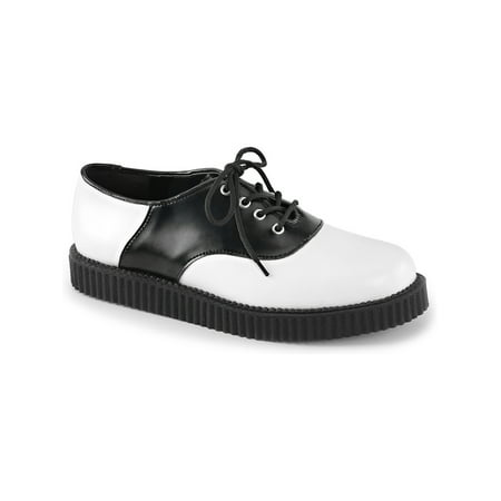 mens black and white oxfords saddle leather shoes platform creepers mens sizing