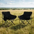 thumbnail image 2 of Sillas de camping plegables de Lona para campamento y Playa Sillas para Exterior con Estructura de Acero y Funda Transportadora Set 4 Sillas Negro, 2 of 7