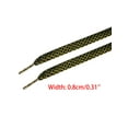 thumbnail image 3 of INSPIRE CHIC Metallic Sparkly Checkered Flat Wide Thick Shoelaces for Sneakers Black and Gold 80cm/31.5", 3 of 4