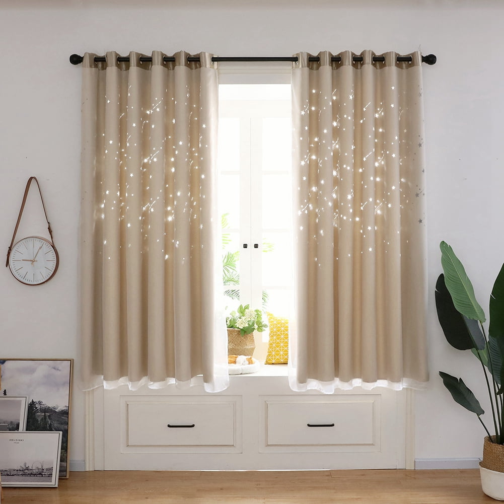 Rdeghly Double Layer Darkening Blackout Window Curtain for Bedroom