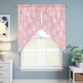 thumbnail image 6 of Swag Curtains Valances for Windows, Pink Christmas Snowflakes Short Kitchen Window Curtains Over Sink, White Winter Snow Cafe Curtains Panel Set Of 2,Rod Pocket, 63 Inches Length, 6 of 9