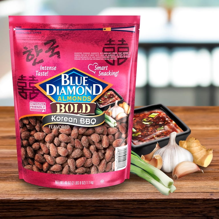 Blue Diamond Almonds Bold, Sweet Korean BBQ Barbeque Nuts, 45