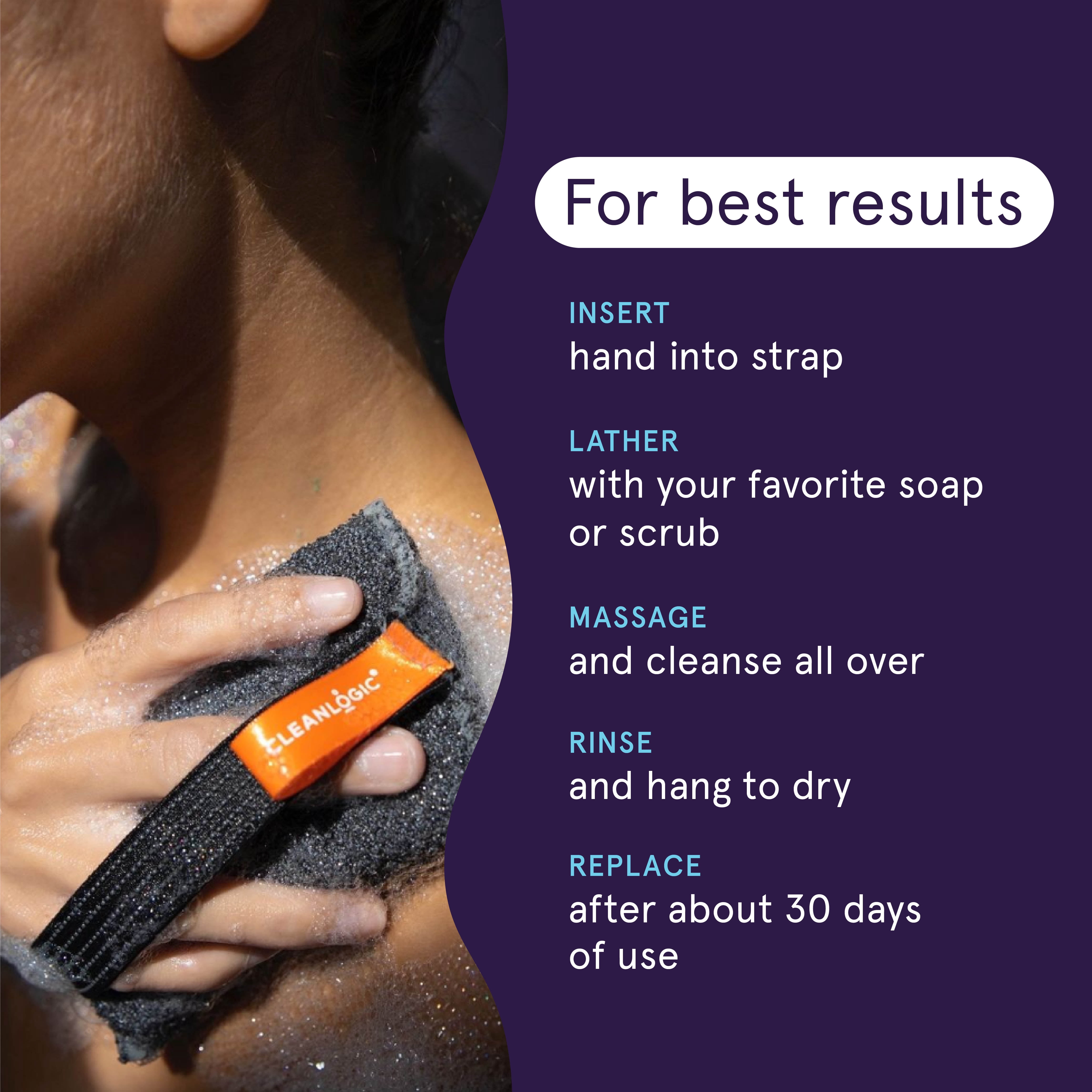 Cleanlogic Detoxify Body Buffer, Charcoal-Infused Exfoliating Body