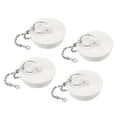 thumbnail image 1 of Uxcell 4Pcs Tapón de Drenaje de Goma con Cadena y Anillo, Se Adapta de 1-5/8 a 1-3/4 pulgadas, Blanco, 1 of 6