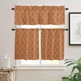 thumbnail image 2 of 3 Piece Kitchen Curtains Tiers and Valances Set, Thanksgiving Autumn Orange Tones Bohemian Floral Print Boho Rod Pocket Short Window Treatment Tiers Curtains Panel and Valance for Cafe Bathroom, 2 of 6