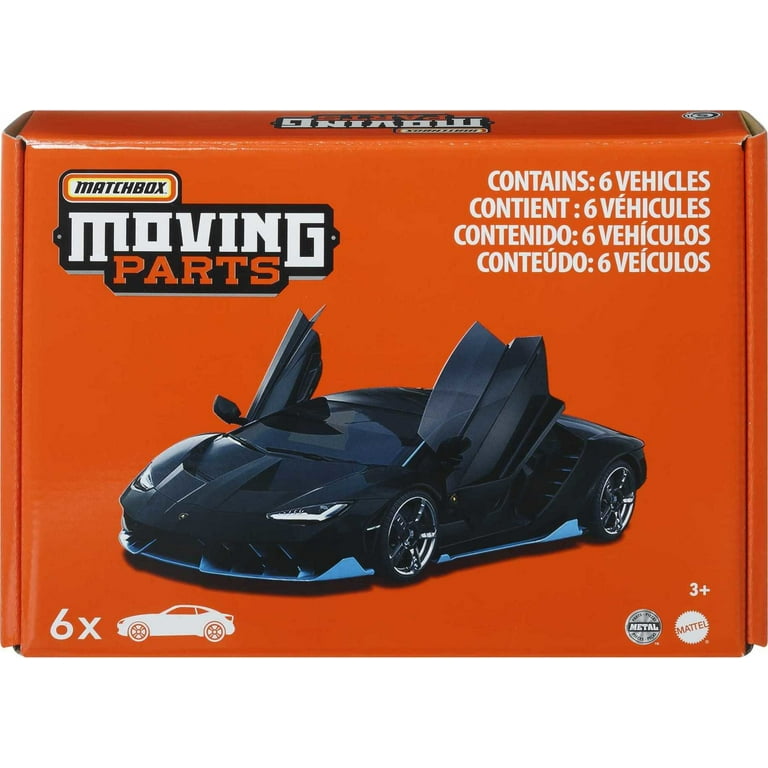 Matchbox Mini Sports Cars 6-Pack with Moving Parts for Kids, 1:64