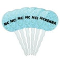 thumbnail image 1 of Mckenna Cupcake Picks Toppers - Set of 6 - Blue Speckles, 1 of 1