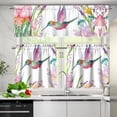 thumbnail image 3 of Floral Hummingbird Window Curtain Tiers and Valance Set,Short Tier Curtain for Bathroom Small Cafe Curtains for Living Room Bedroom, 3 of 6