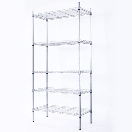 Zimtown 5 Tier Layer Garage Wire Steel Rack Shelving Steel Home HeavyDuty Storage