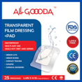 thumbnail image 3 of ALL GOOODA Transparent Film Dressing 3.5”x4” (25 Pack) + Absorbent Pad, Waterproof Bacterial Barrier, IV Adhesive Bandages, Tattoo Aftercare, Wound Care, Post Surgical, Hip, Shoulder, Knee Replacement, 3 of 5
