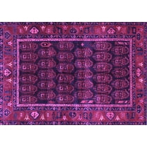 Ahgly Company Indoor Rectangle Persian Purple Traditional Area Rugs, 5' x 7'