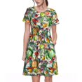 thumbnail image 1 of Balery Vegan1 Vestidos sueltos de manga corta para mujer, vestidos de verano 2025, vestidos casuales de corte A con vuelo., 1 of 6