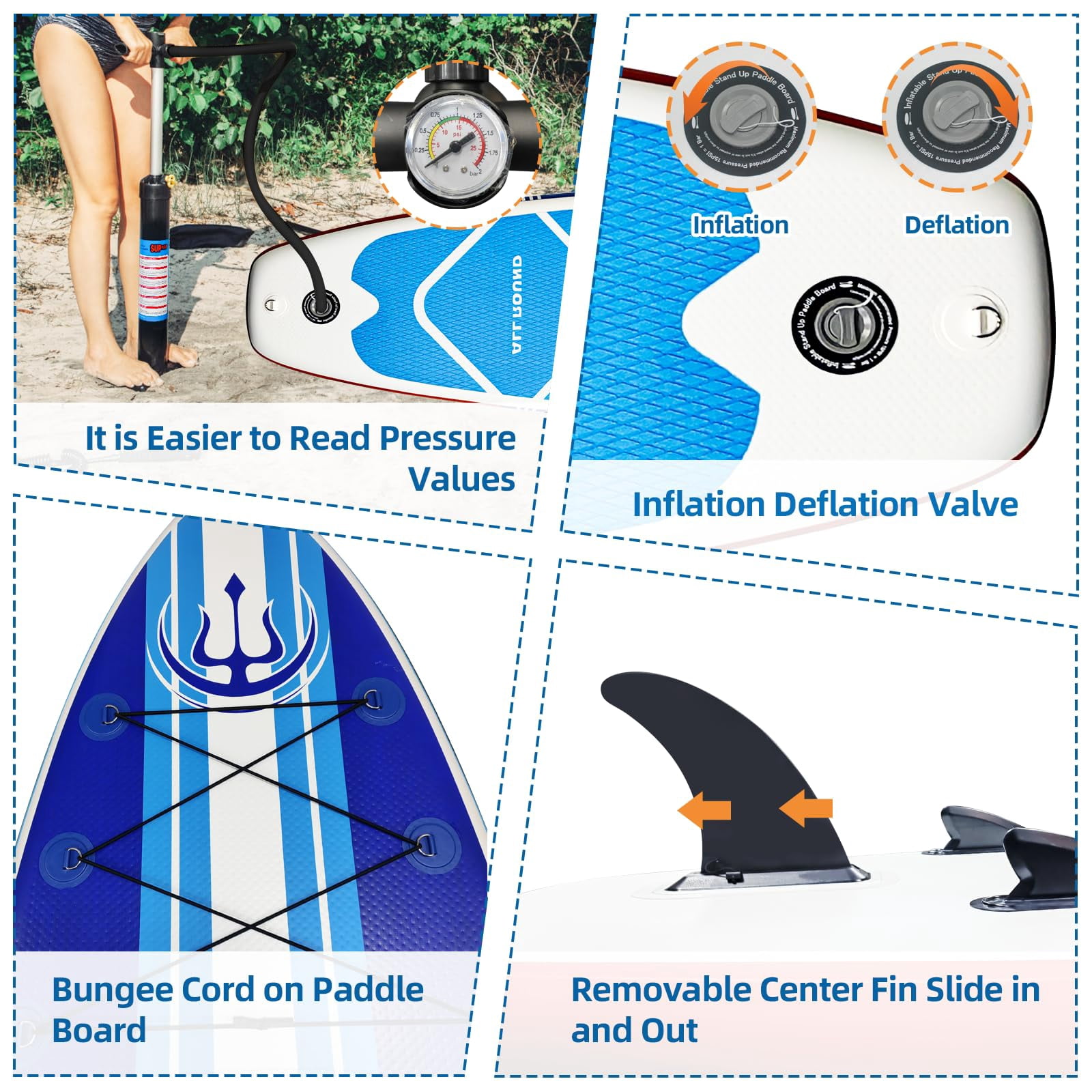 Inflatable Stand Up Paddle Boards, with SUP Paddle Board Accessories, Wide Stable Design, Non-Slip Comfort Deck for Youth & Adults
