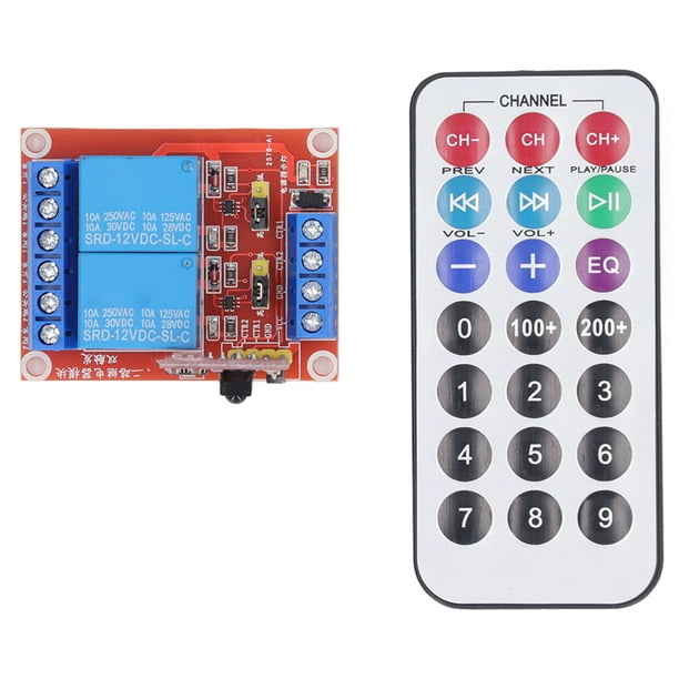 Remote Relay Module,2 Channel Infrared Remote Remote Control Relay
