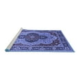 thumbnail image 2 of Ahgly Company Machine Washable Indoor Square Oriental Blue Industrial Area Rugs, 5' Square, 2 of 4