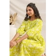 thumbnail image 3 of Lime Cotton Floral Gathered Dress, 3 of 7